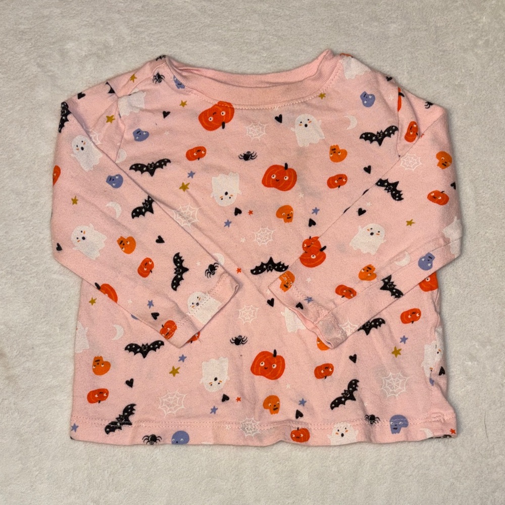 old navy Pink Halloween Pumpkin & Ghost Long Sleeve Toddler Top